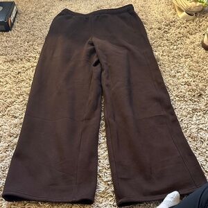 Brown Wide-Leg Pants Aerie Offline